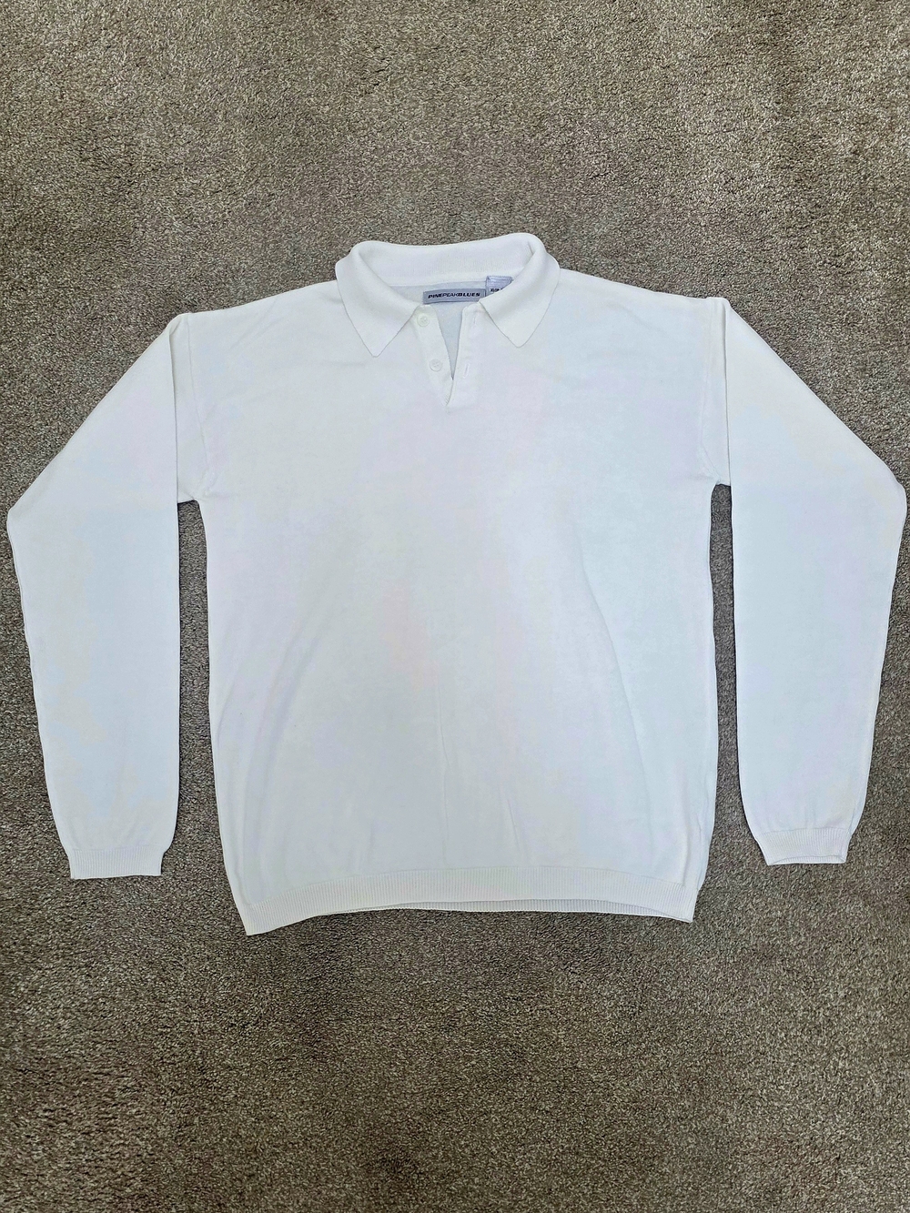 Vintage Pine Peak Blues White Knit Polo Boys XL Y2K  Tennis Nordstrom Preppy
